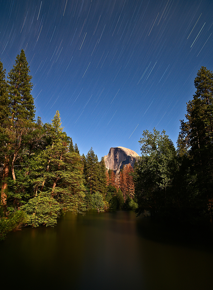 DSC_3188 PS Crop 700px.jpg : Star Rain Over Half Dome